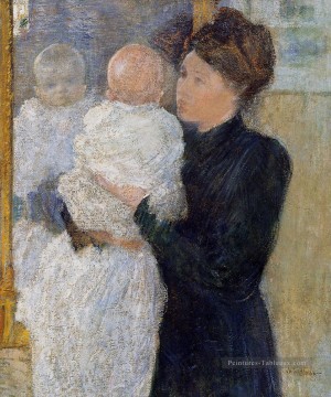 Mère et enfant Impressionniste John Henry Twachtman Peinture à l'huile